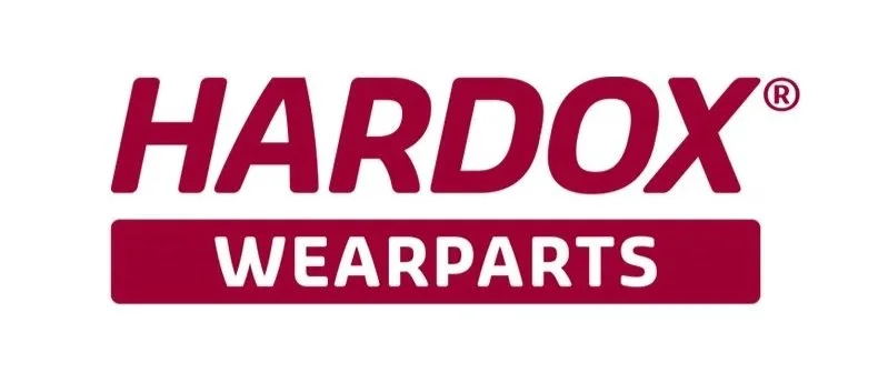Logo for HARDOK WEARPARTS in maroon and white