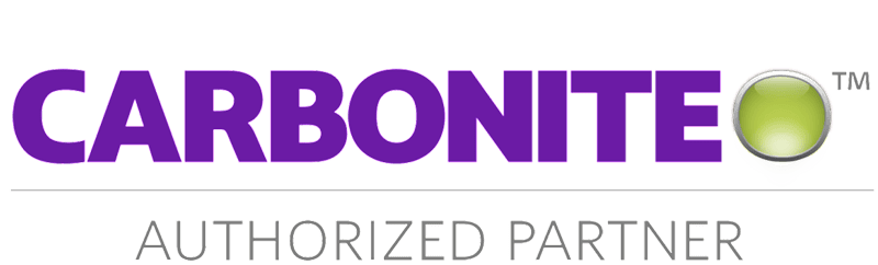 Logo for Carbonite with the words 'Authorized Partner' below.