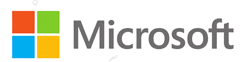 Microsoft logo with four colored squares and the word "Microsoft"