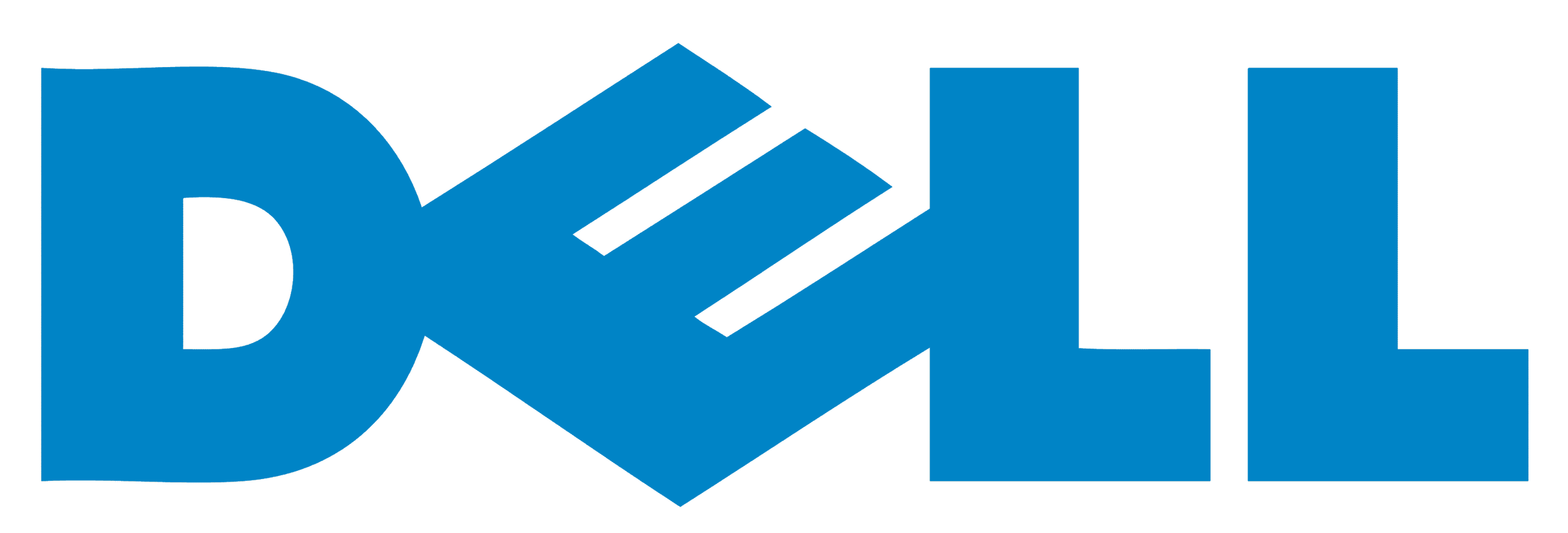 Dell logo with a stylized blue 'D' and 'ell' in black.