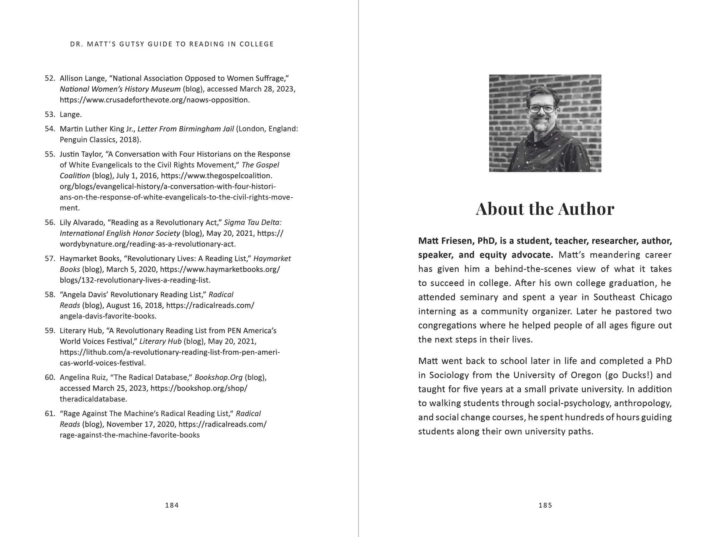  Dr. Matt's Gutsy Guide to Reading in College  by Matt Friesen, 2023