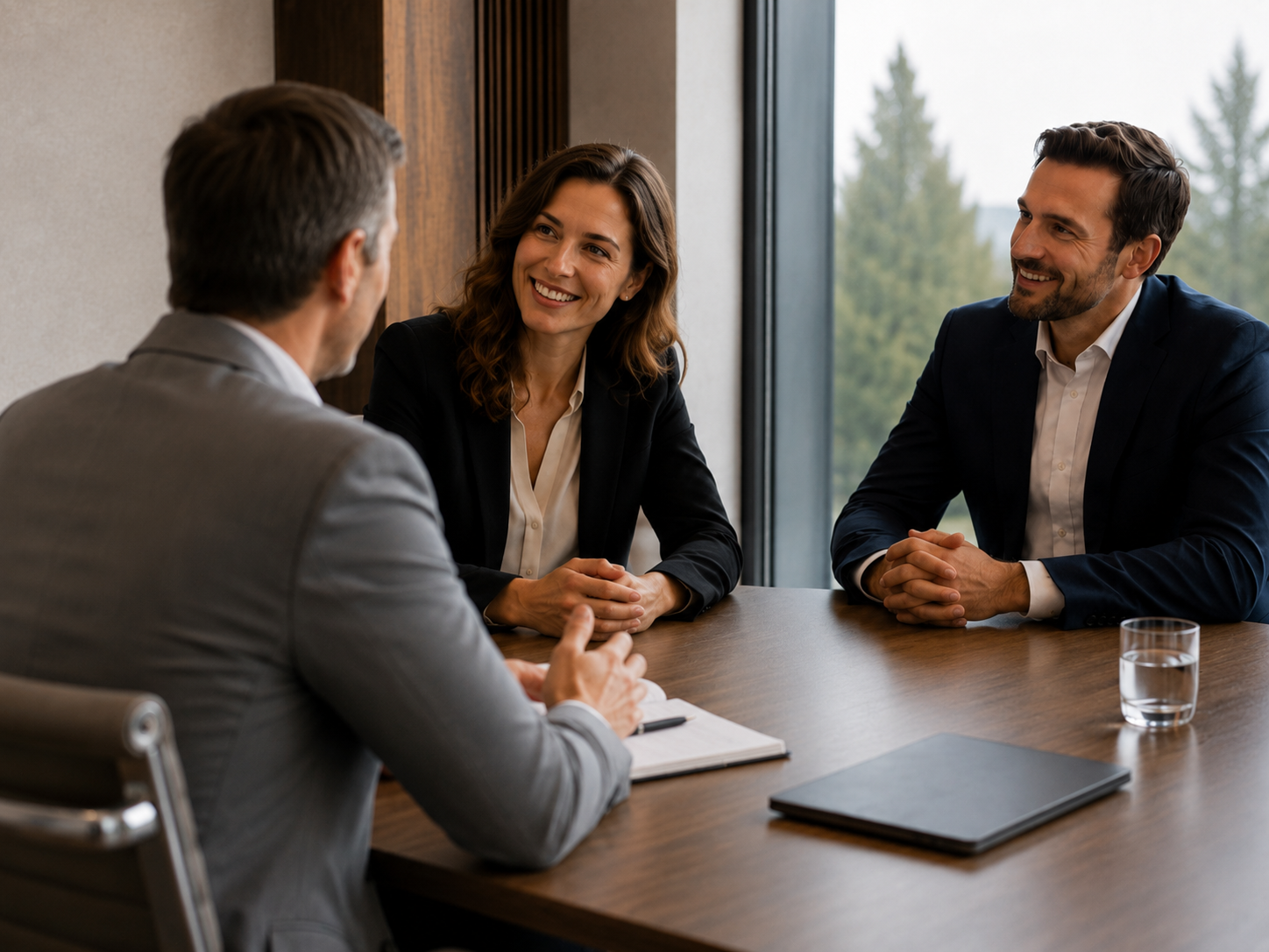 Business meeting discussing market entry and commercial growth
