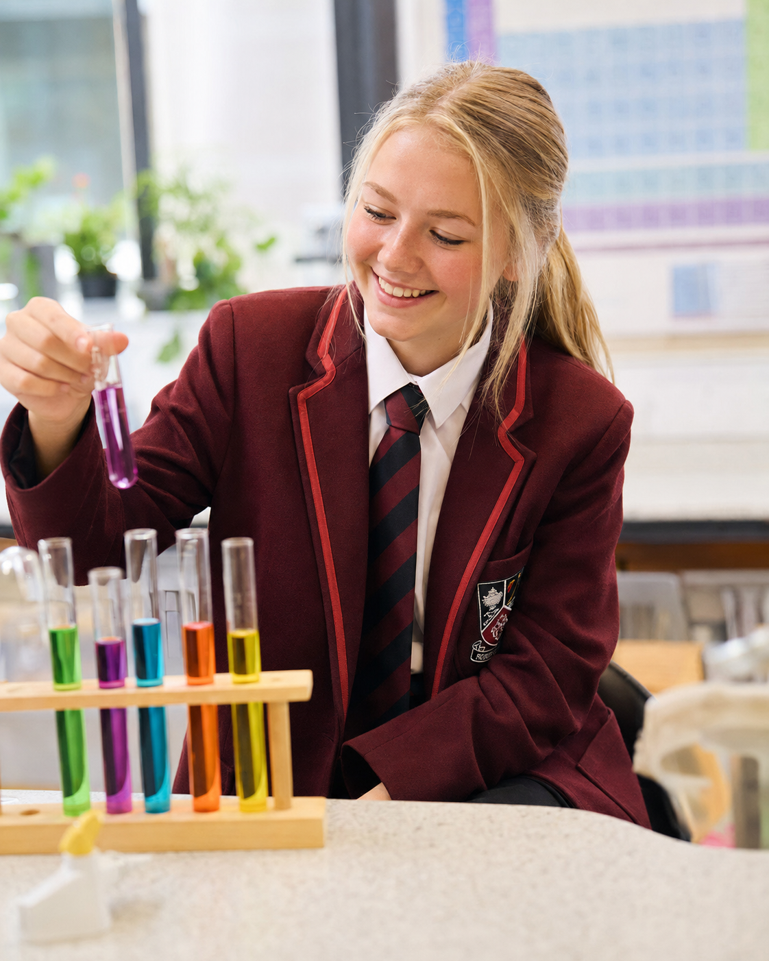 Student in a science lesson