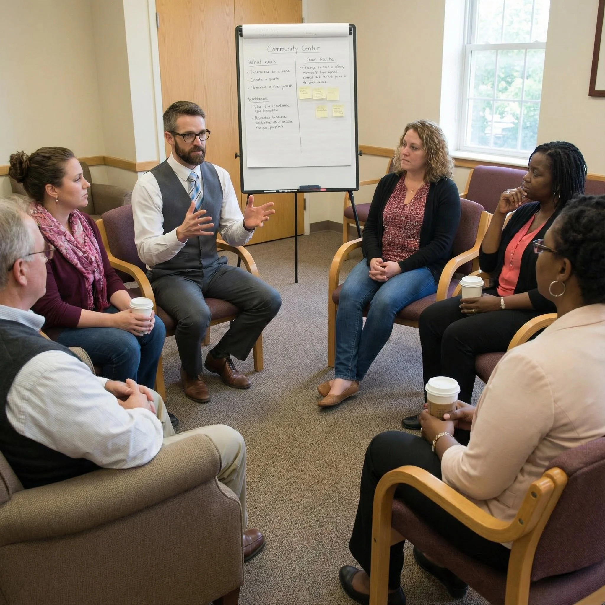 Ryan Minti, non-monogamy expert and mentor. Leads group discussions about boundaries and relationship etiquette