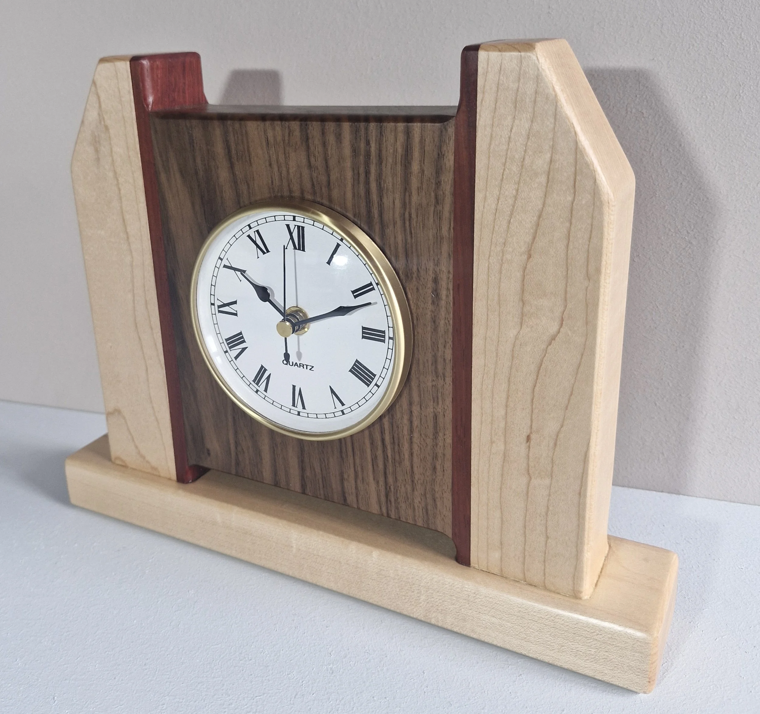 Handcrafted Hardwood Mantel Clock