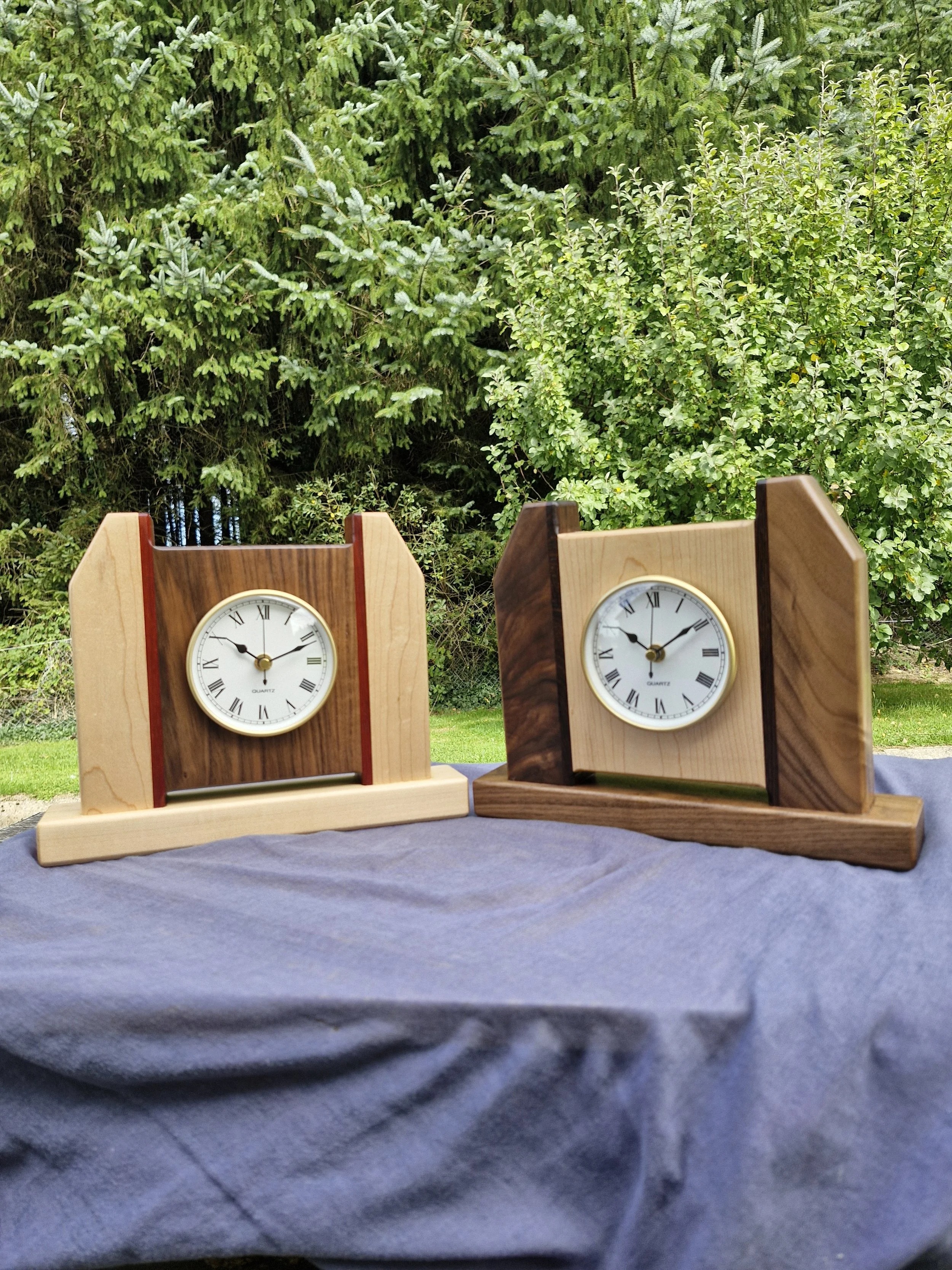Handcrafted Hardwood Mantel Clock