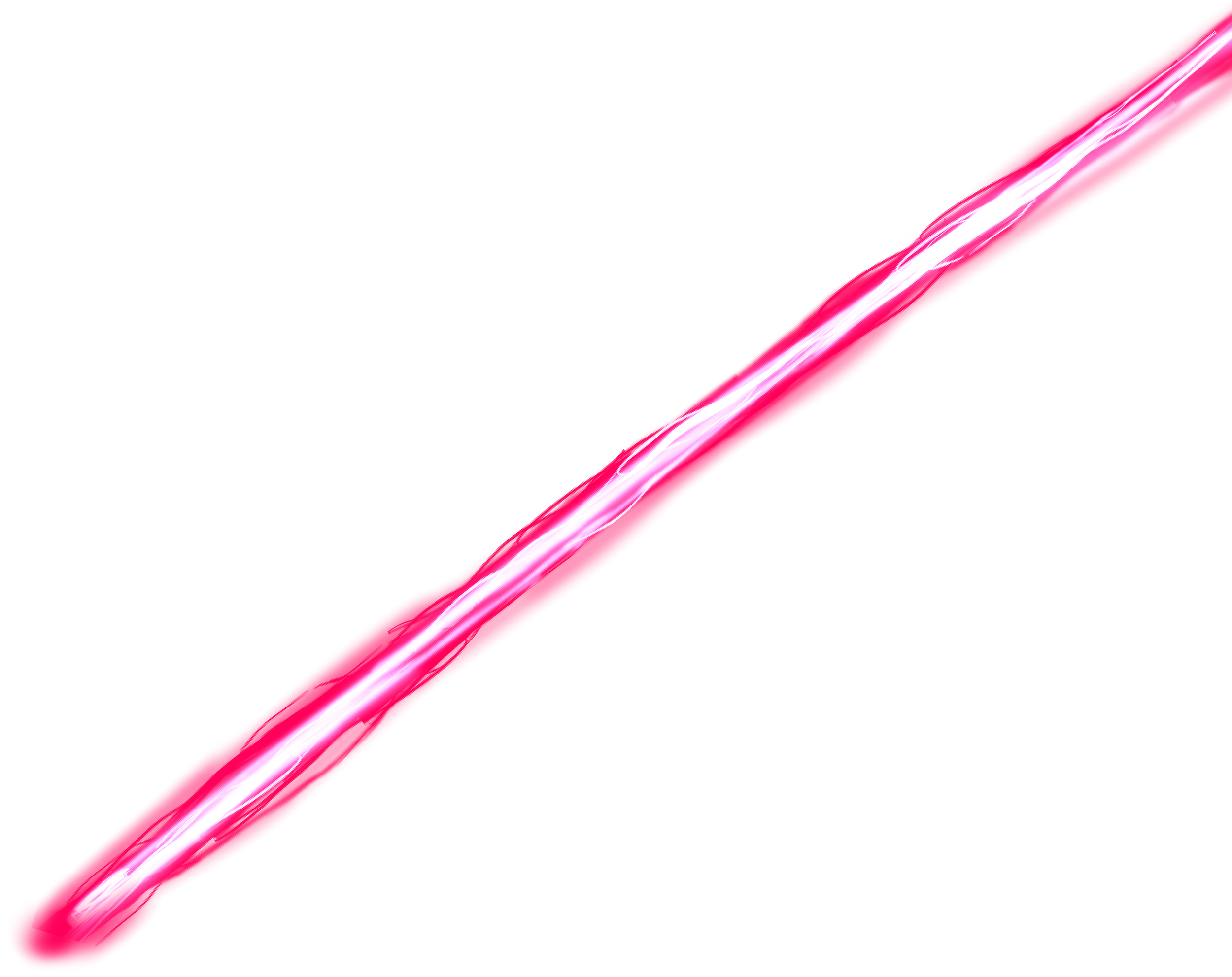 Close-up of a pink and white streaked light trail on a black background.