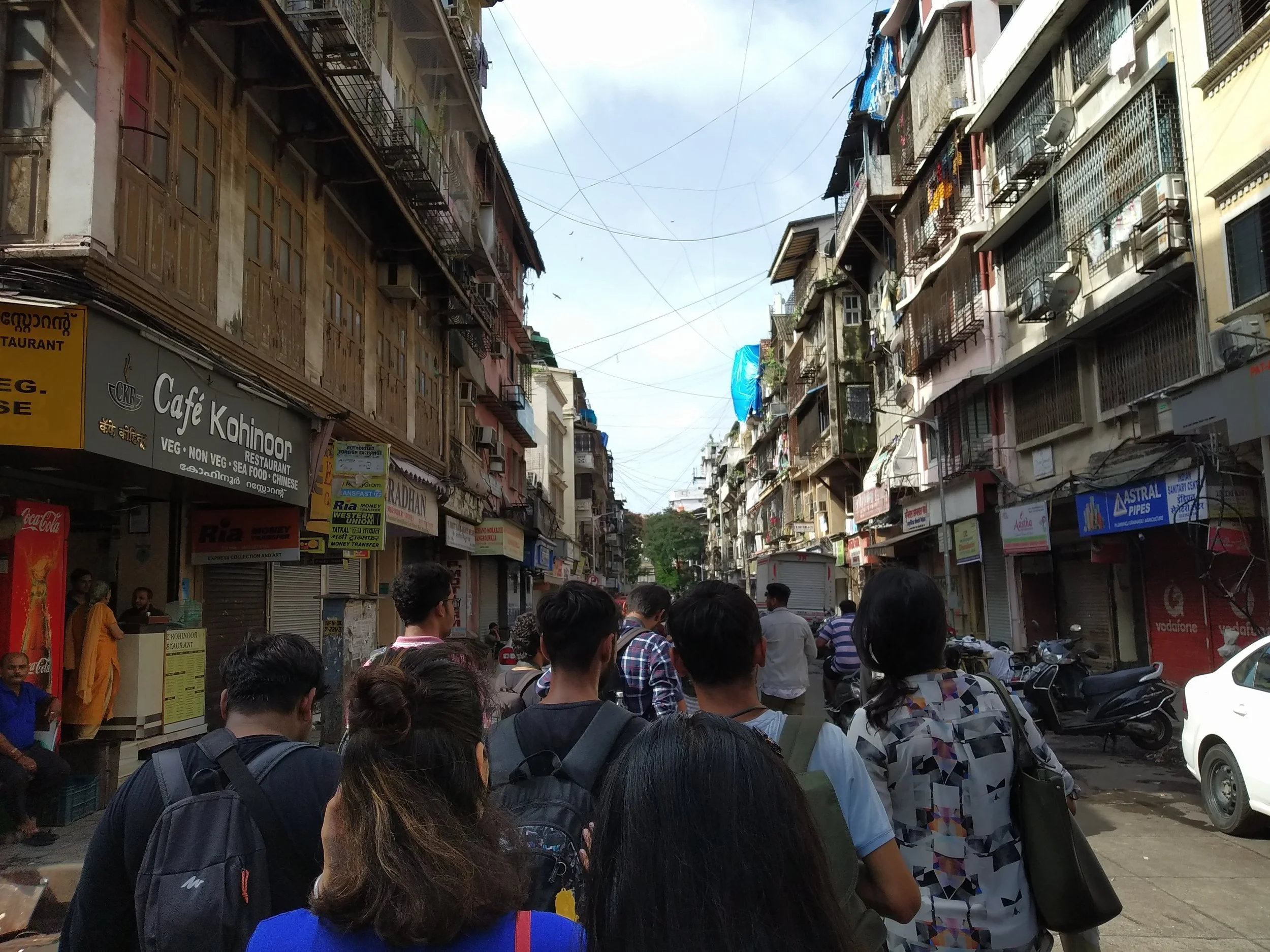 Students on a walking tour in Mumbai, immersing themselves in travel.