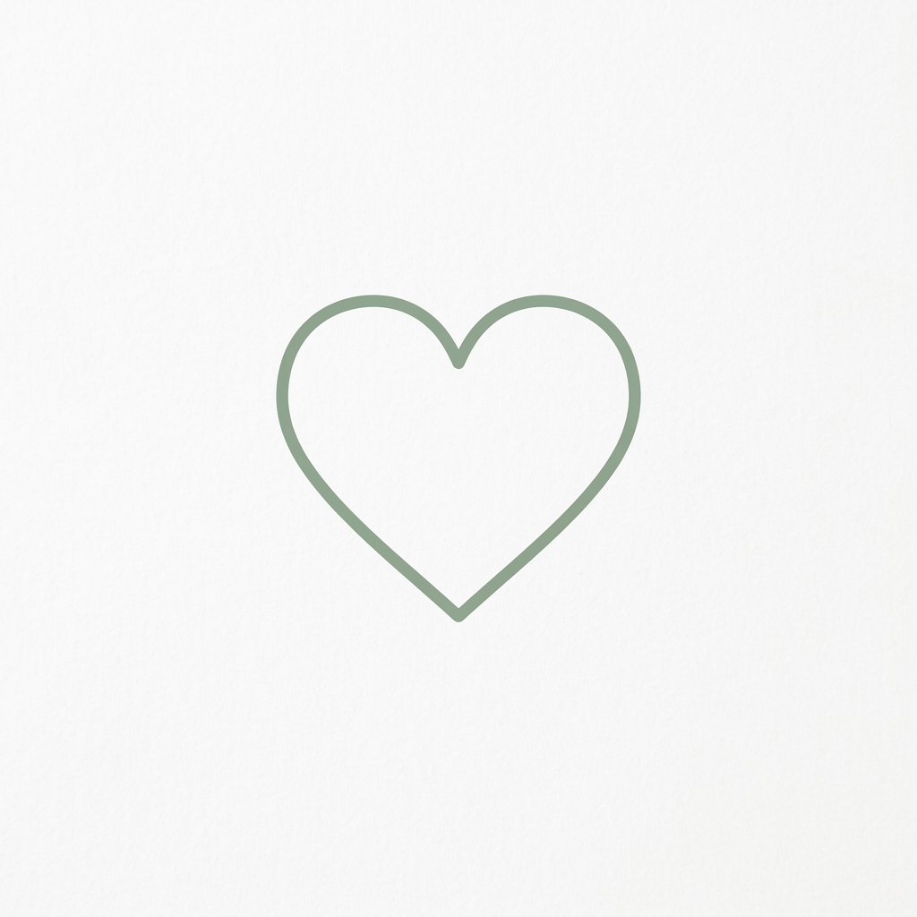 Outline of a heart on a white background