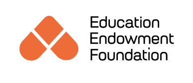 Logo of the Education Endowment Foundation with an orange geometric icon and black text