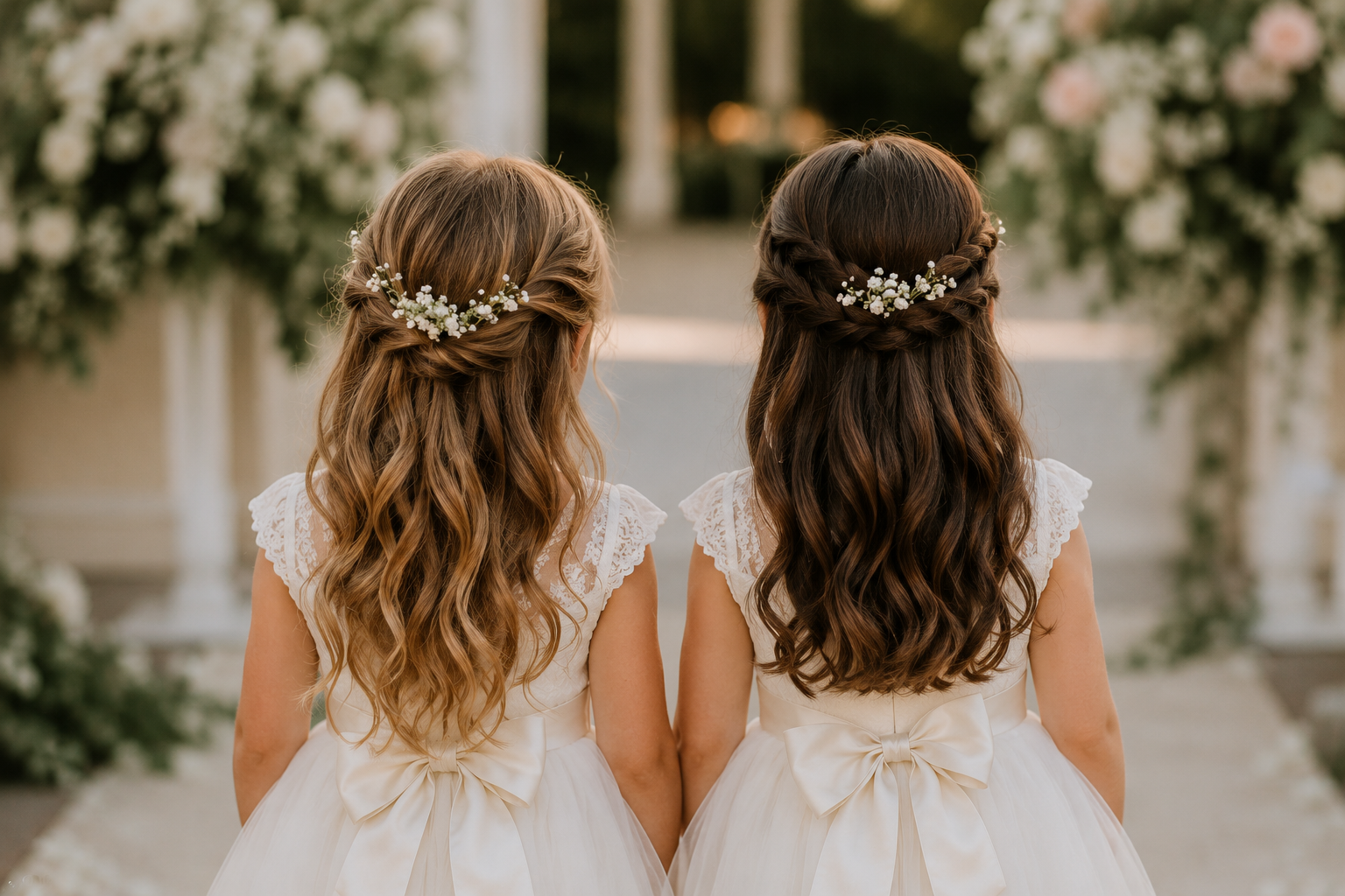 Flowers girls' hair
