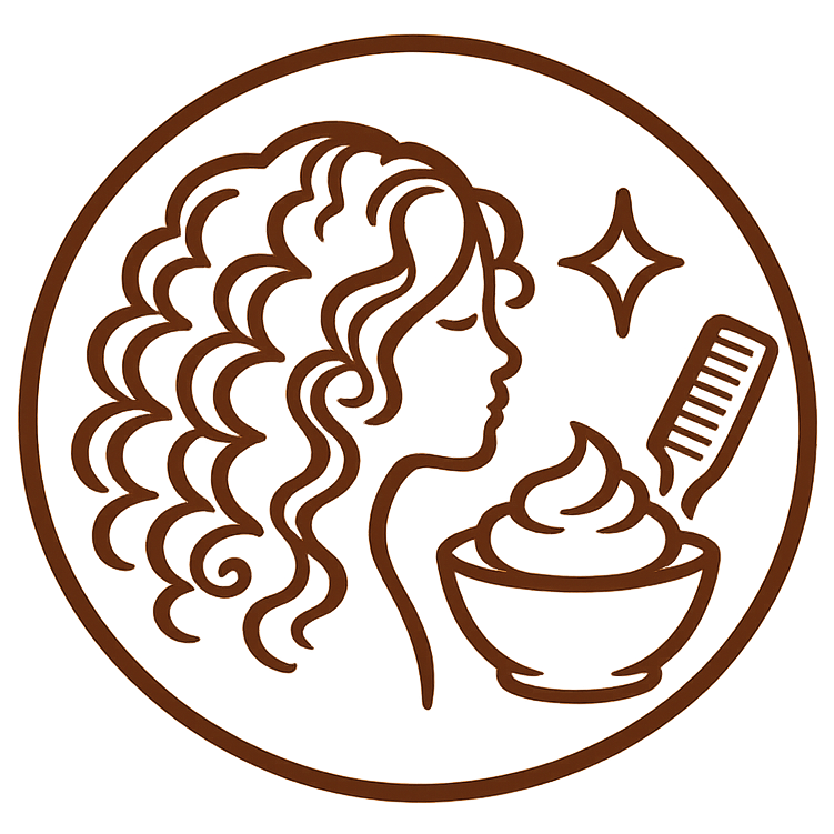 Line art of a woman with curly hair, a bowl of whipped cream, a spoon, and a star-shaped sparkle.