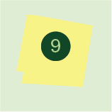 Nummer 9 på en gul bakgrunn