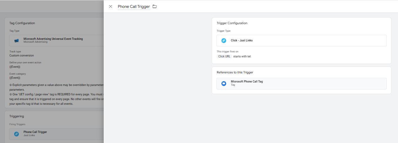 Existing Tag Setup