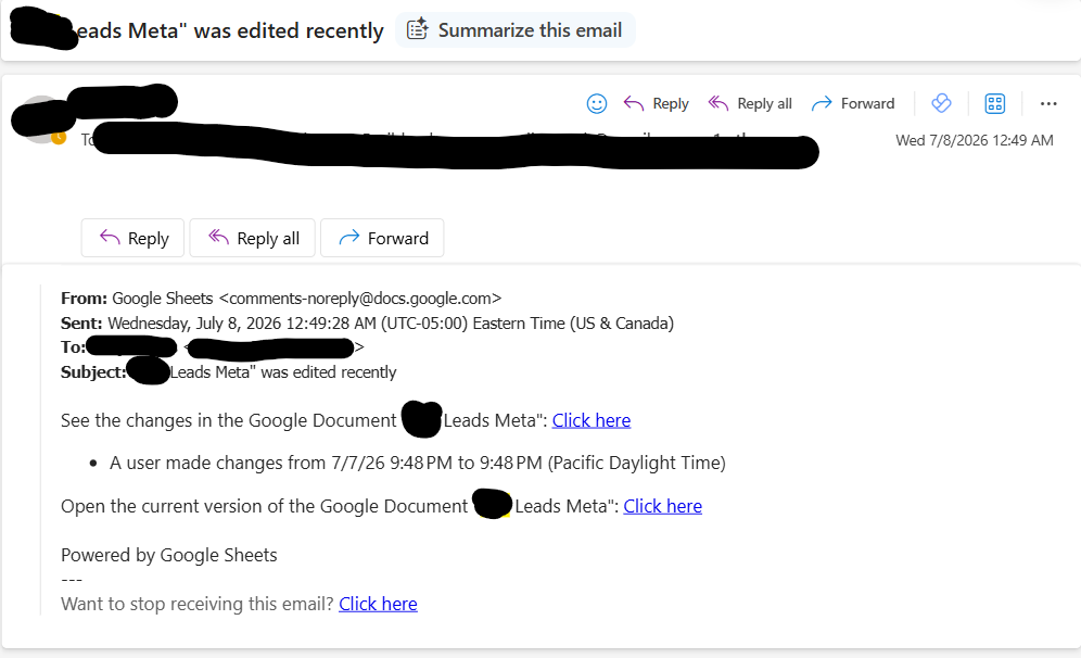 Notification Email