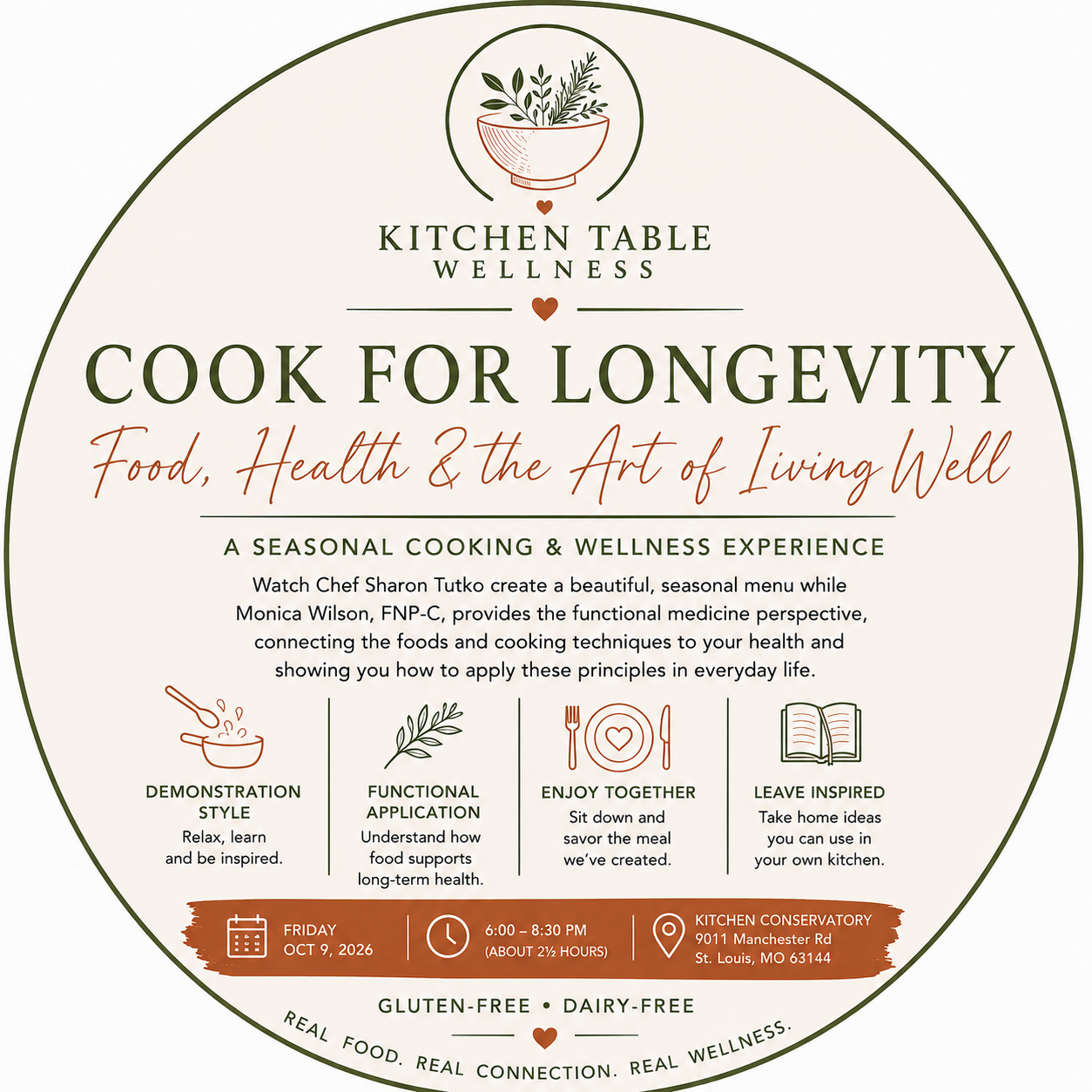 Friday, October 9 - Cook for Longevity