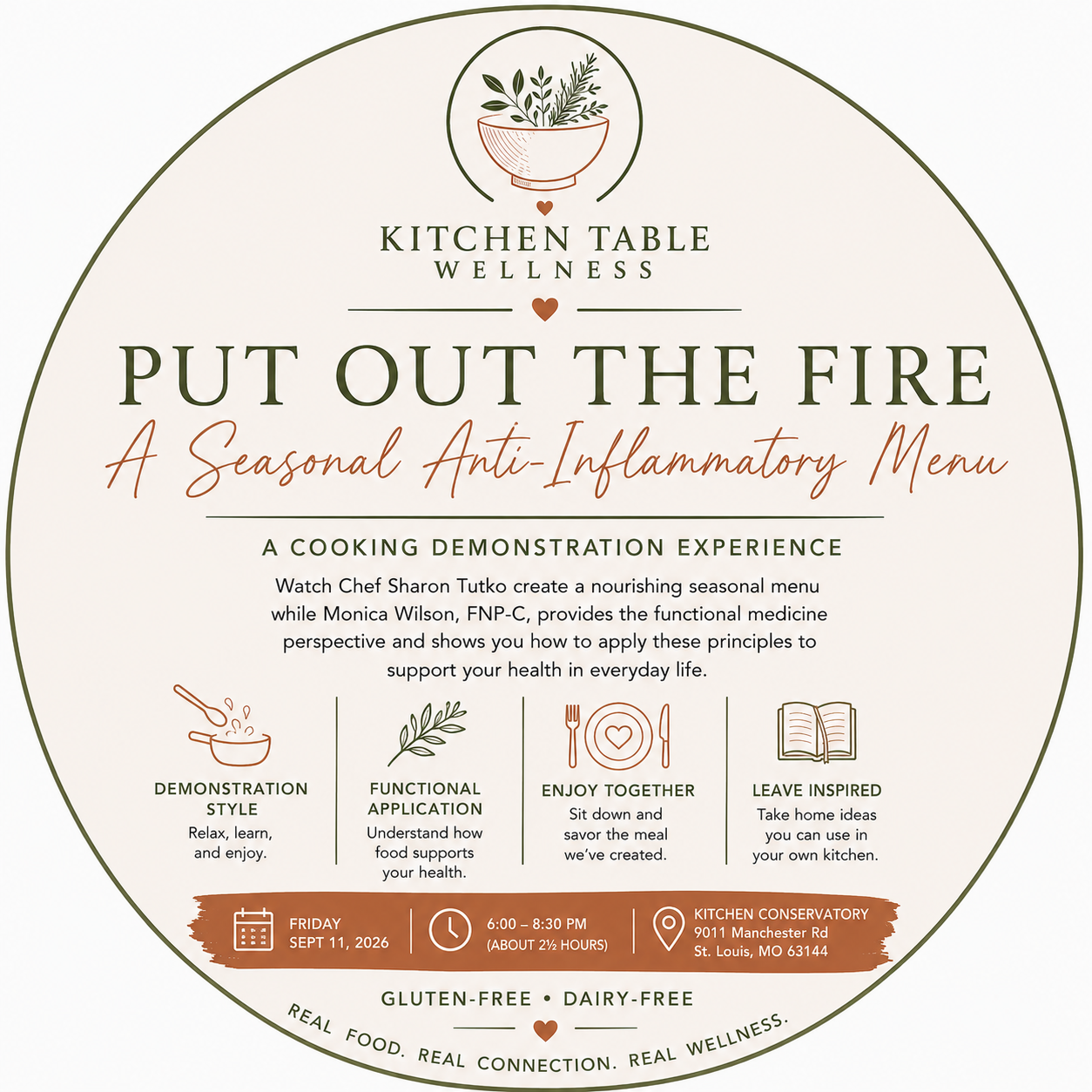 Friday, September 11 - A Seasonal Anti-inflammatory Cooking Demonstration