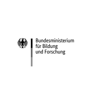 Logo des Bundesministeriums für Bildung und Forschung mit einem schwarzen Adler und Text