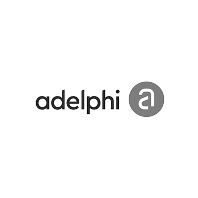 Logo der Marke 'adelphi' in Schwarz und Grau auf weißem Hintergrund.
