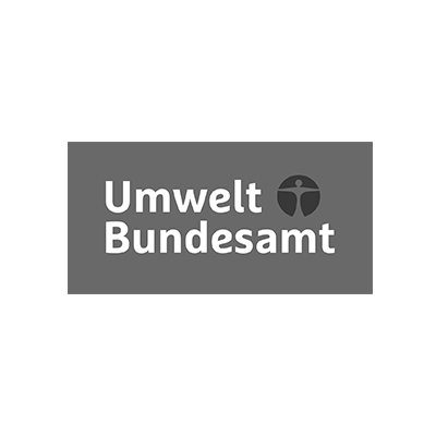 Logo des Umweltbundesamtes mit grauem Hintergrund und weißem Text.
