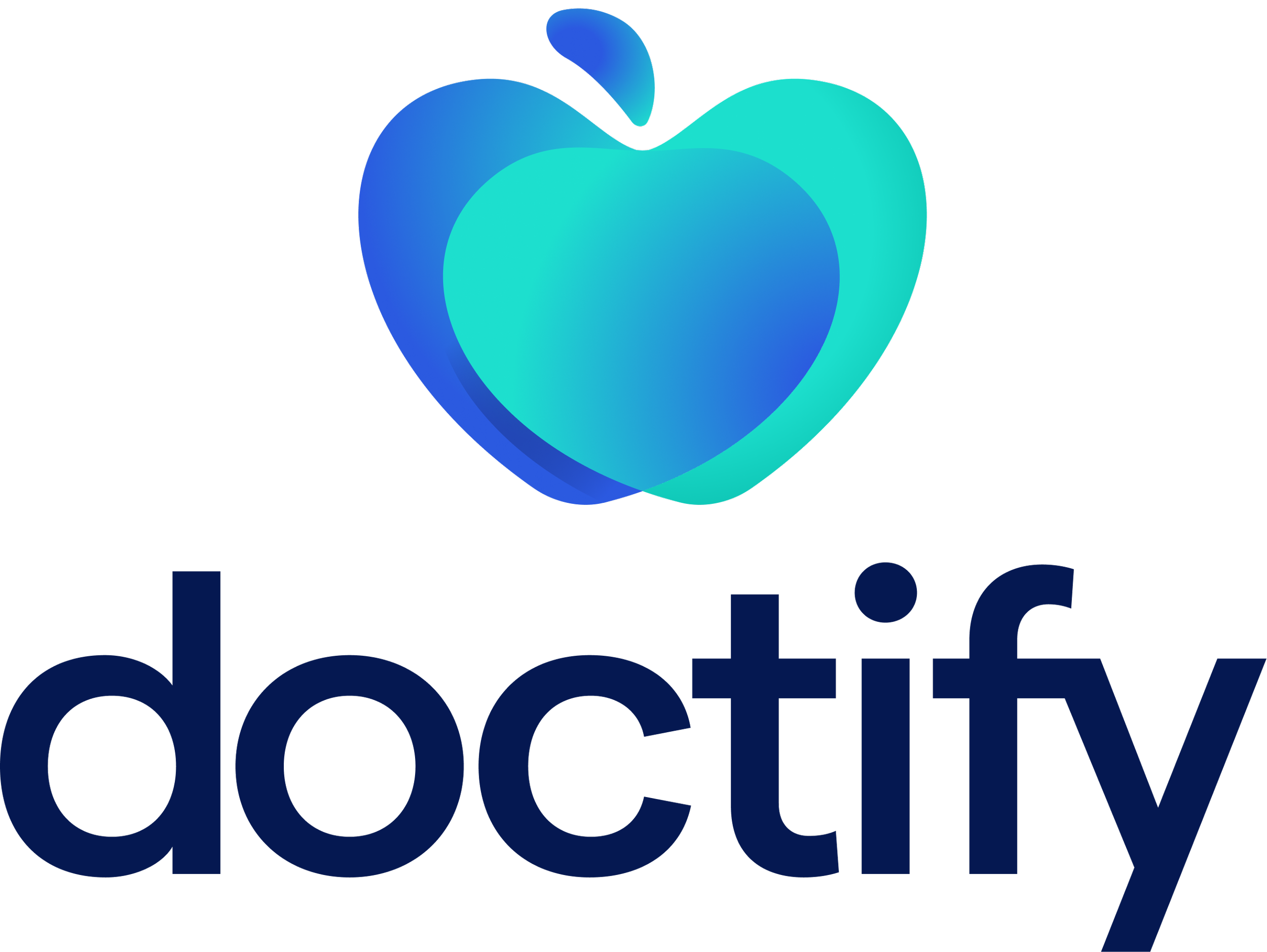 Doctify logo which is a review website. A blue heart-shaped logo with a gradient effect and the words "health gets you" underneath.