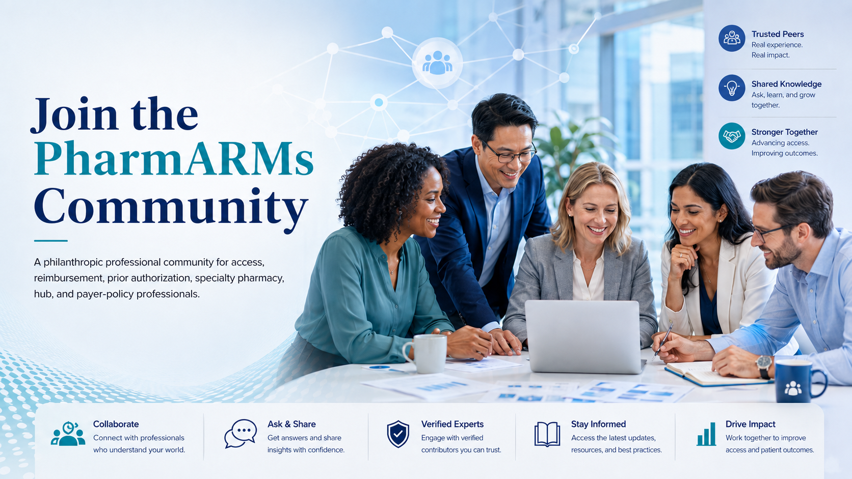 Pharmaceutical access and reimbursement professionals collaborating to solve patient access challenges.