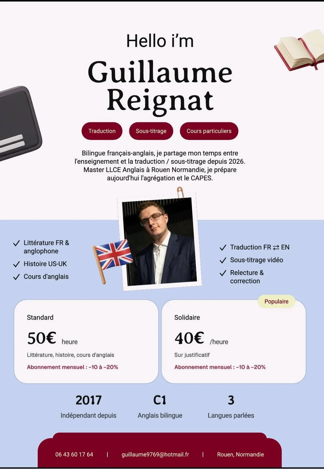 Ajout du CV et création du flyer