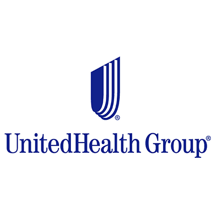 UnitedHealth Group logo with a blue stylized 'U' and 'UnitedHealth Group' written below.