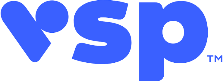VSP logo in blue with stylized letters.