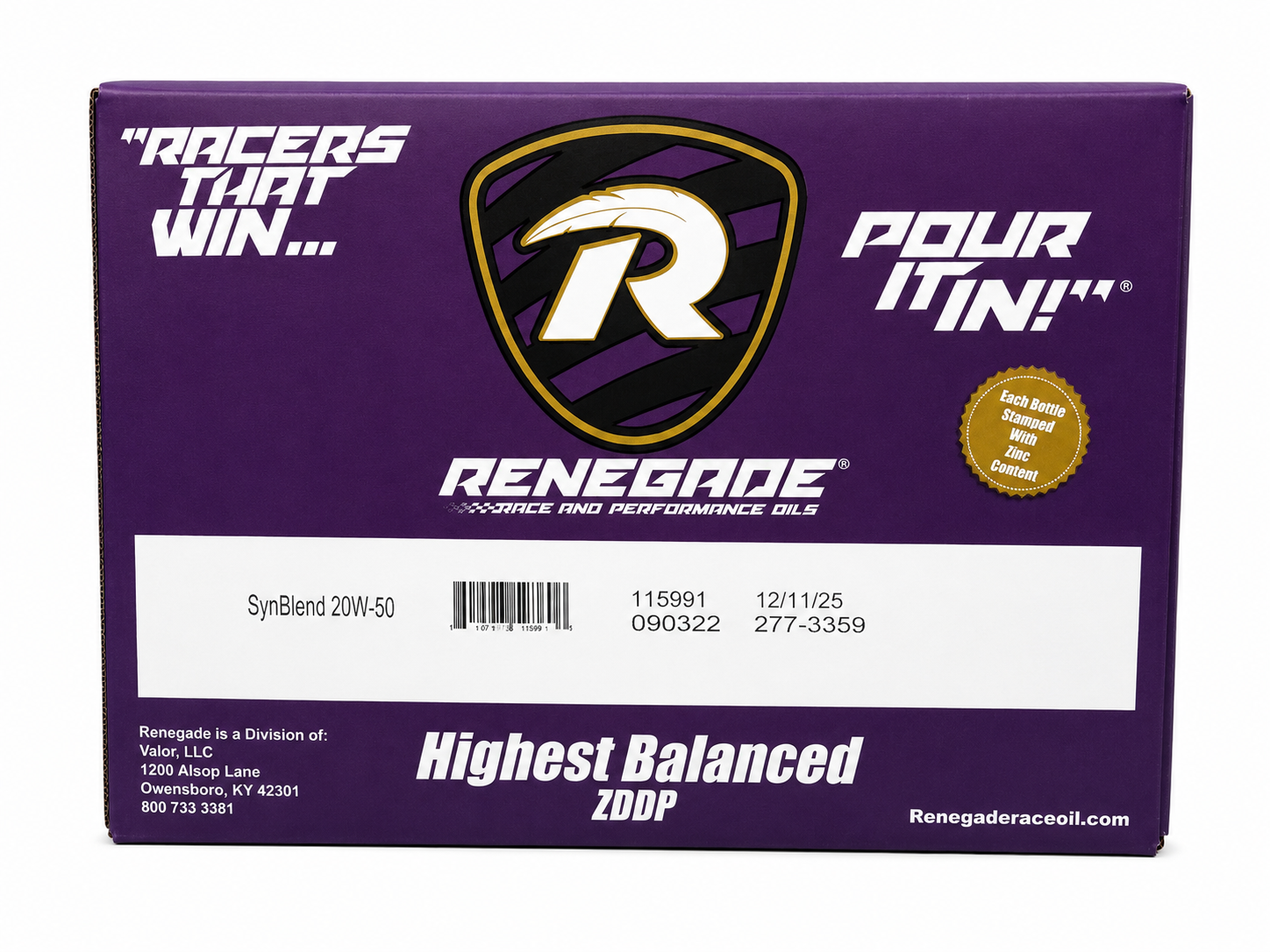 Renegade Synthetic Blend Race Oil