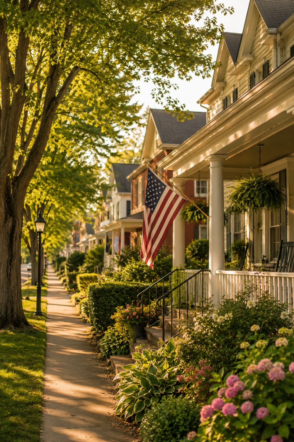 Tree-lined residential street in Doylestown Borough PA, representing the charming neighborhoods and community character of Central Bucks County served by real estate advisor Jeff Linden of RE/MAX Services.