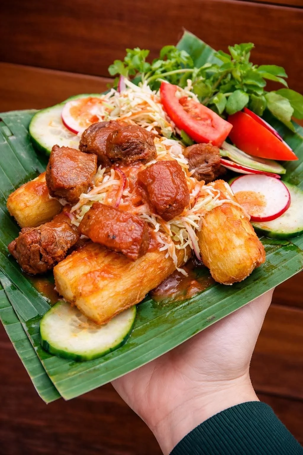 Yuca con Chicharron / Fried Cassava with Fried Pork