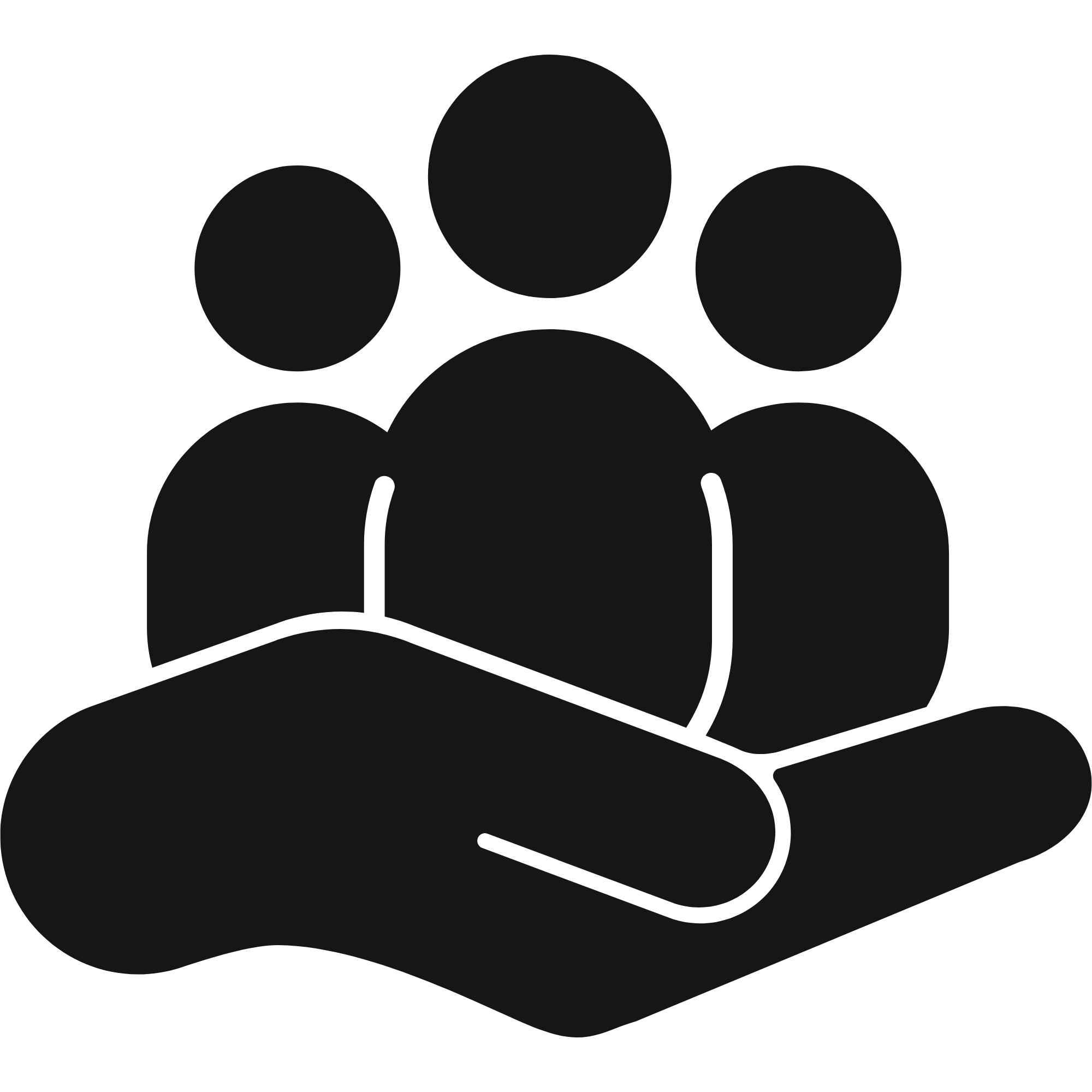 A group of people holding hands in a circle