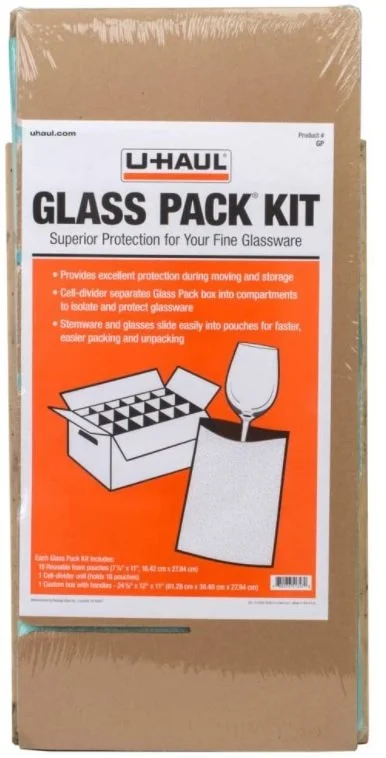 Glass Pack Kit - includes individual foam pouches (18pc) and corrugated box