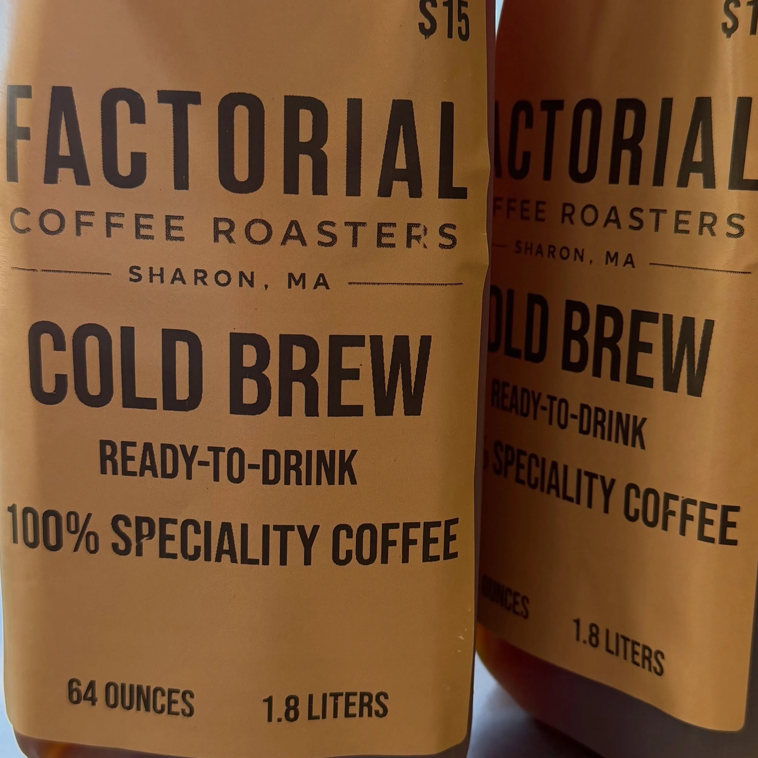 Exciting update of the day! Ready-to-drink cold brew half gallons now available! Stop by the truck to grab yours. We will stocking these going forward so you can have Factorial cold brew anytime!