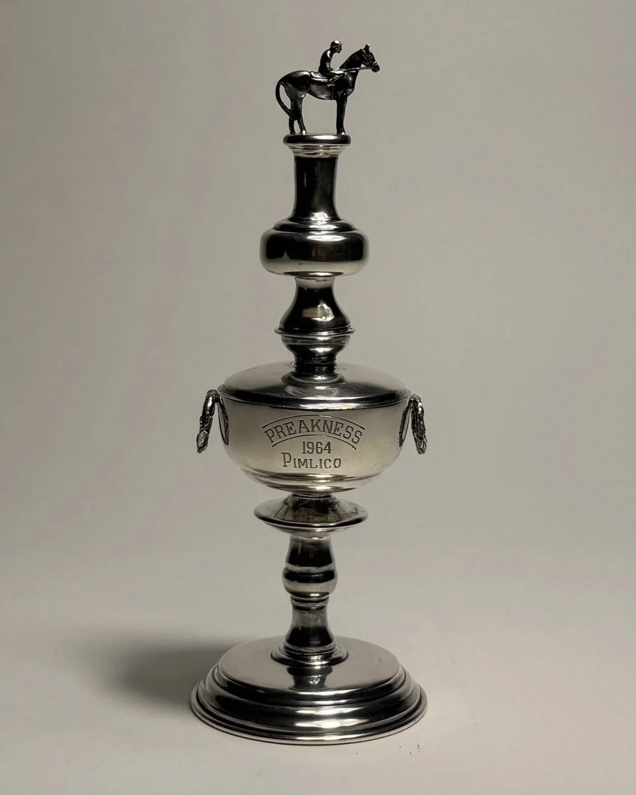 1965 Preakness Stakes jockey trophy awarded to Hall of Fame jockey William Hartack
