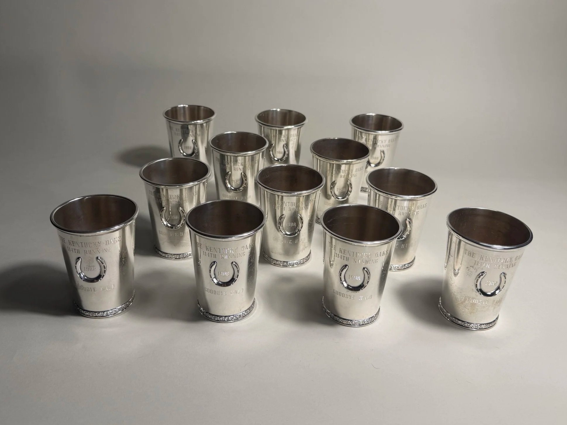 Selection of Trophies from the collection of Alex Campbell including Kentucky Oaks Julep Cups