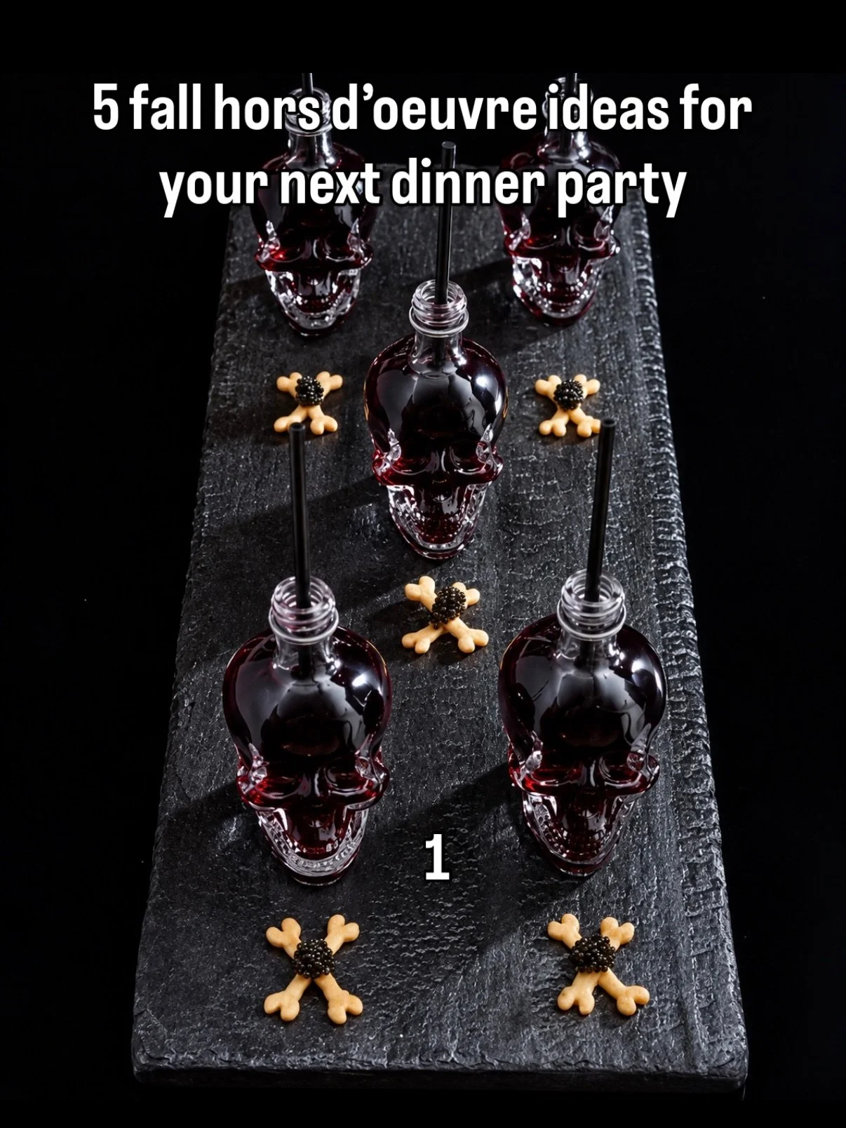 Fall season is officially here🍁🍂 (see full caption for detailed descriptions) #petercallahan #cartonhousenyc #spookyszn #fallfoods

1. Red wine skull and cracker cross bones topped with caviar
2. Apple tarte tatin with a side of sliced honey comb t