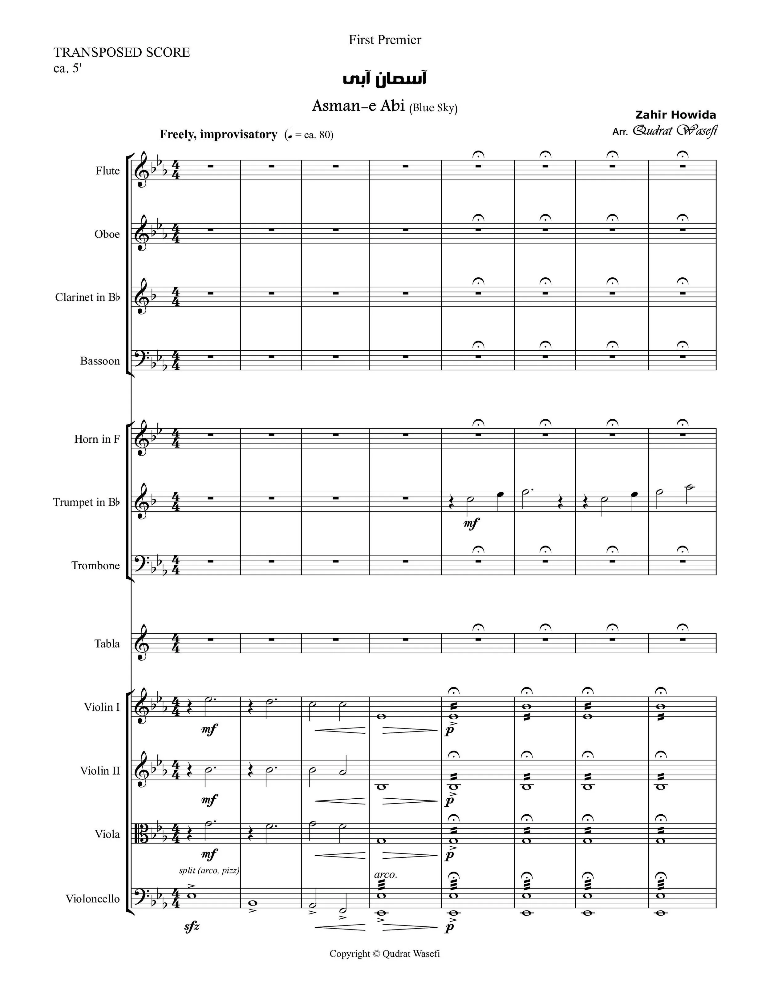"Asma-e Abi" for Chamber Ensemble