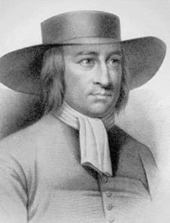 Black and white portrait of a man wearing a wide-brimmed hat and historical clothing, likely from the 18th or 19th century.