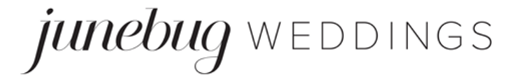 Logos for Junebug Weddings in black and white.
