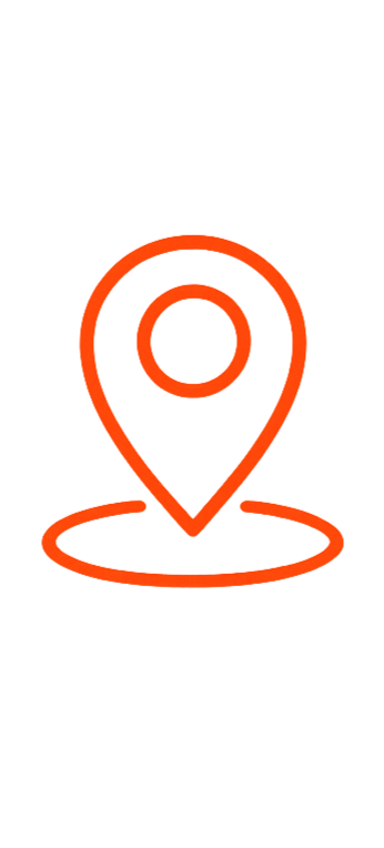 Icon of a map pin pointer over a circular base indicating location