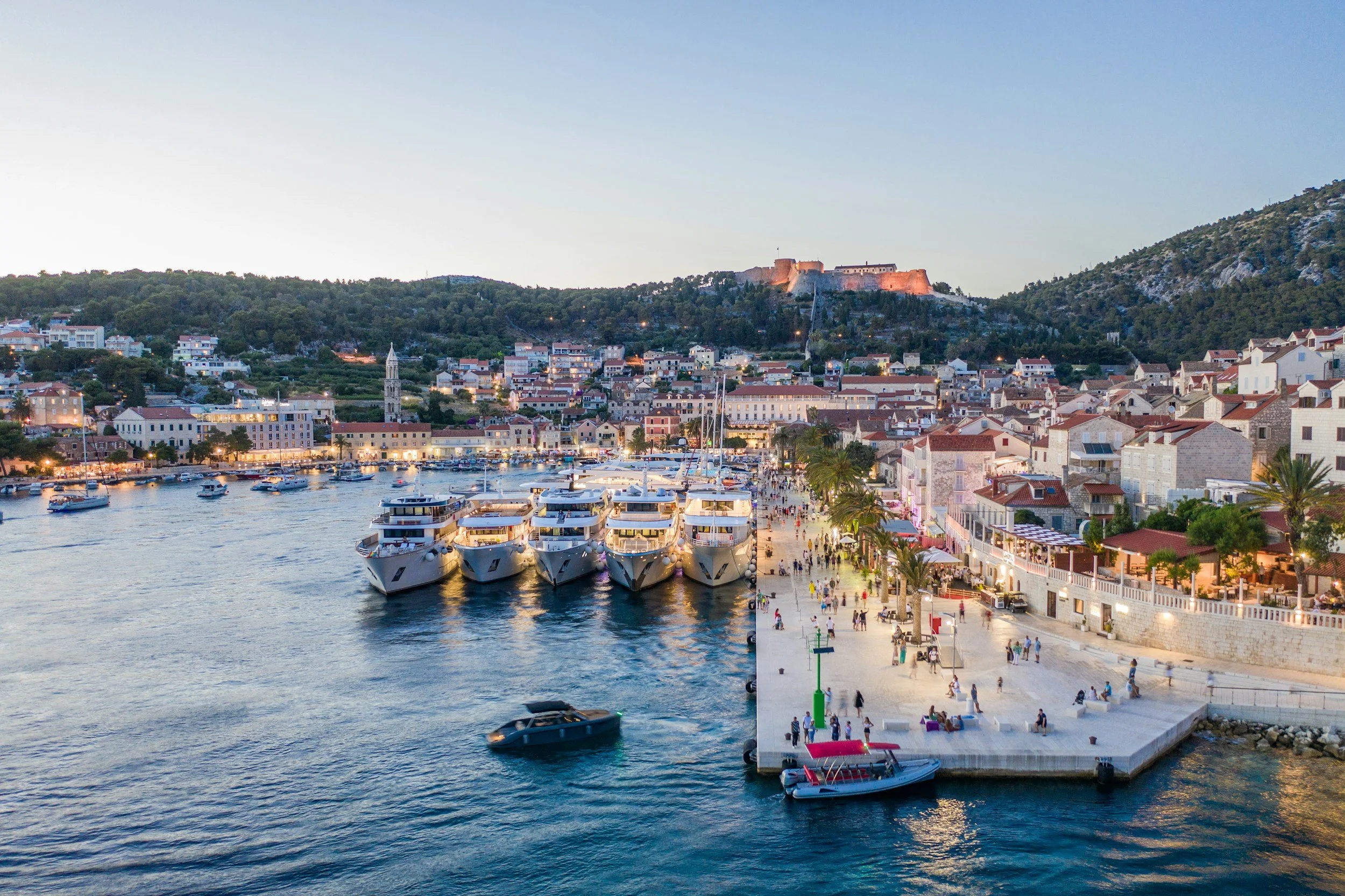 Evening in Hvar Harbor Croatia