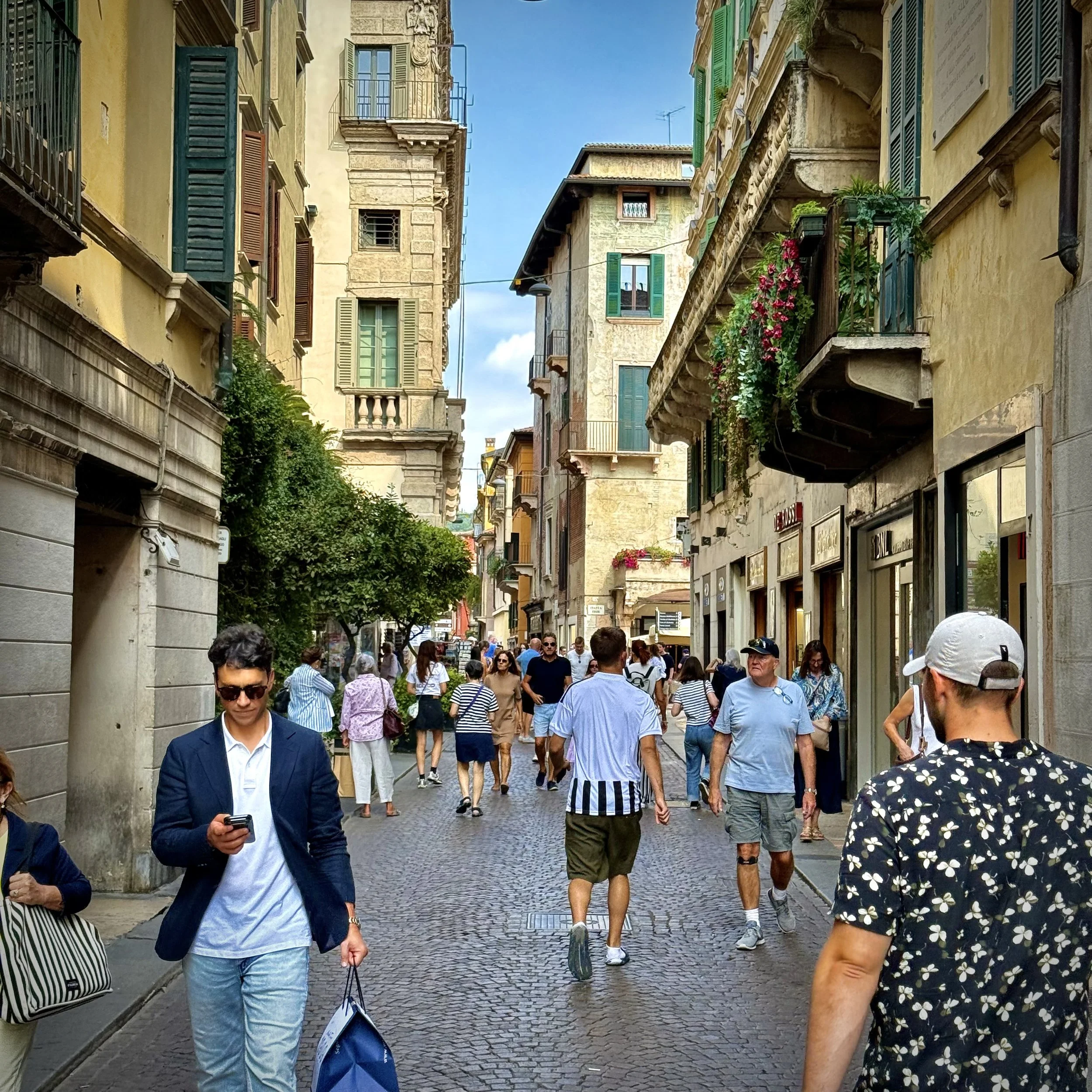 people walking streets Verona