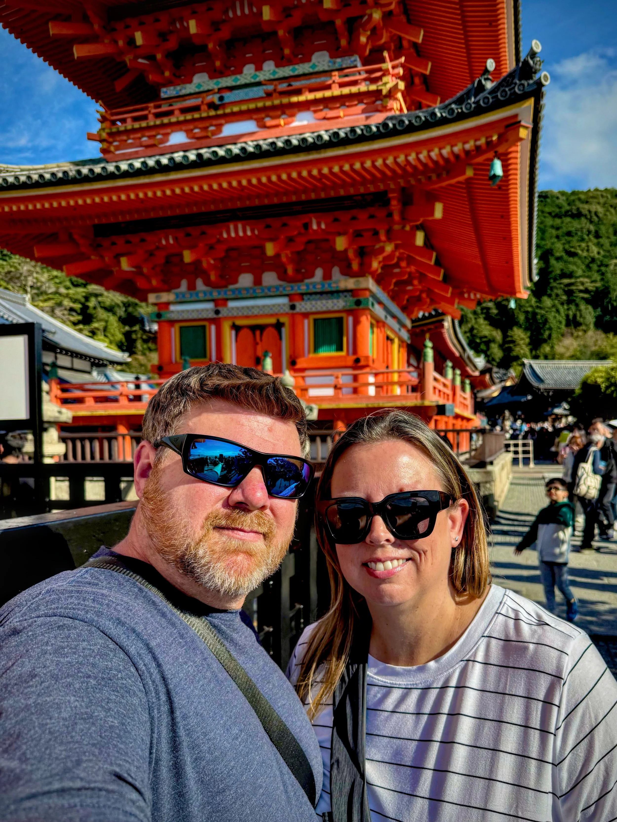 Couple at a shrine Kyoto Japan