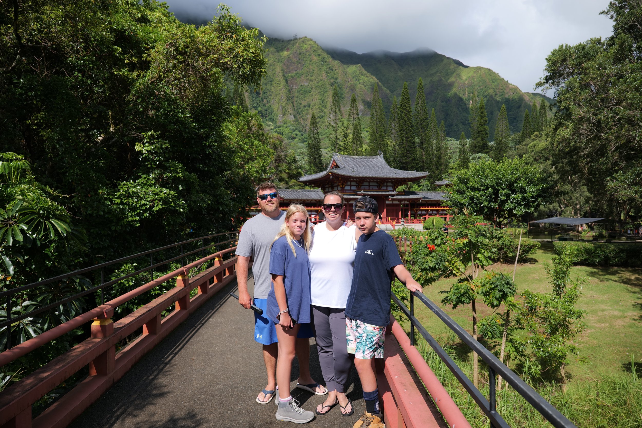 Family at Byodo-In Temple