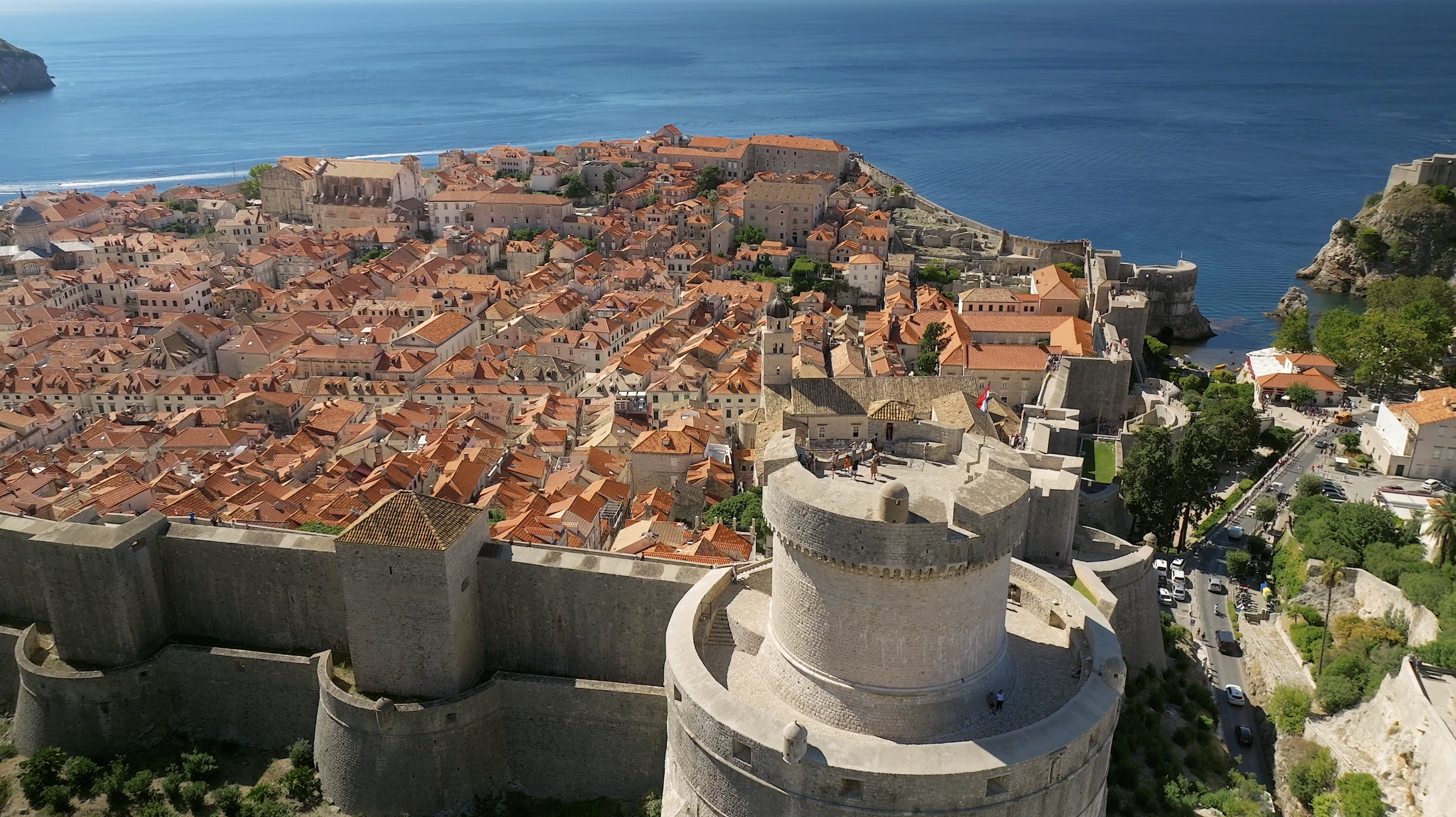 Aerial view of Old town Dubrovnik