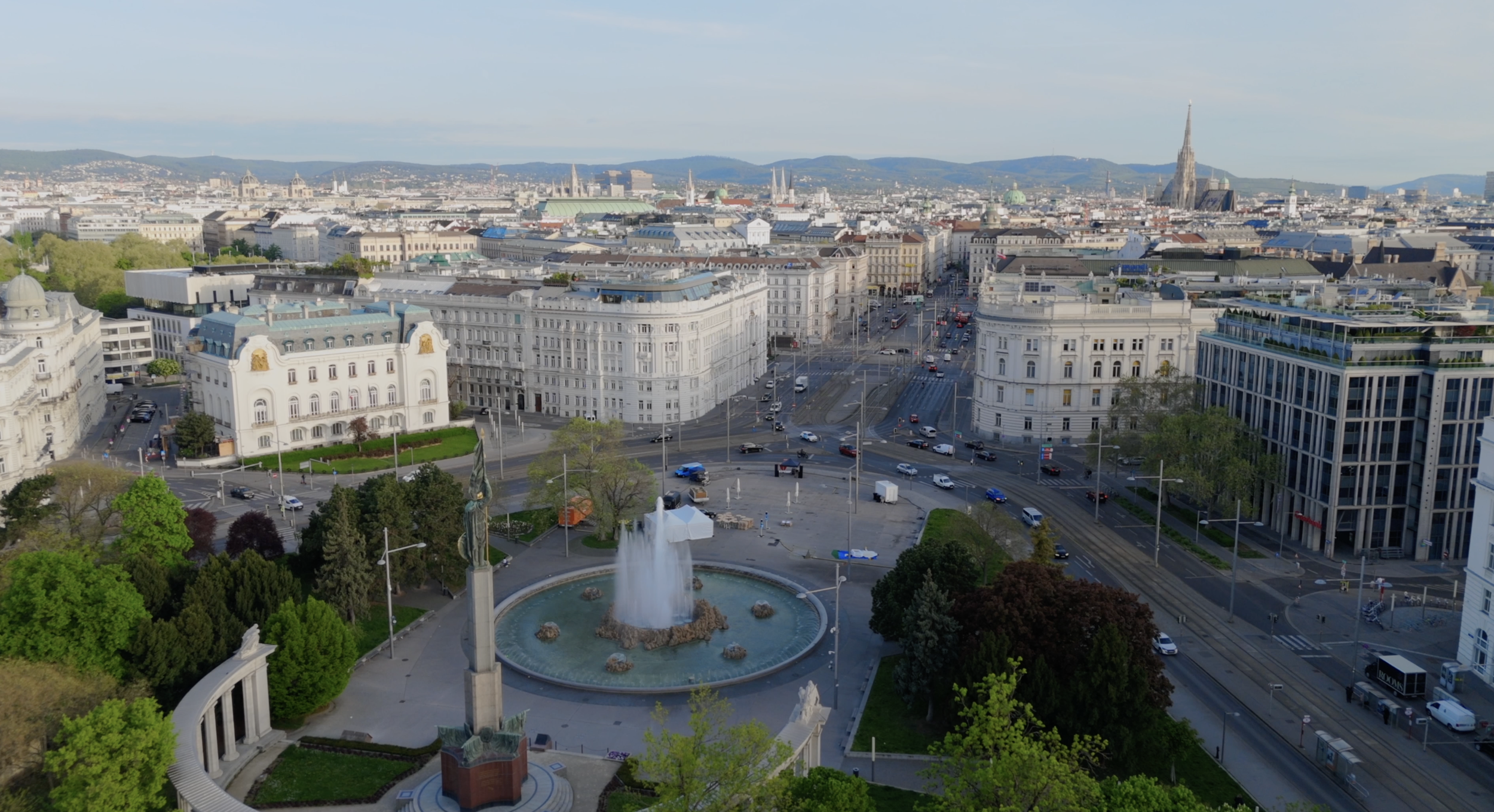 Fountain Vienna, Austria Aerial