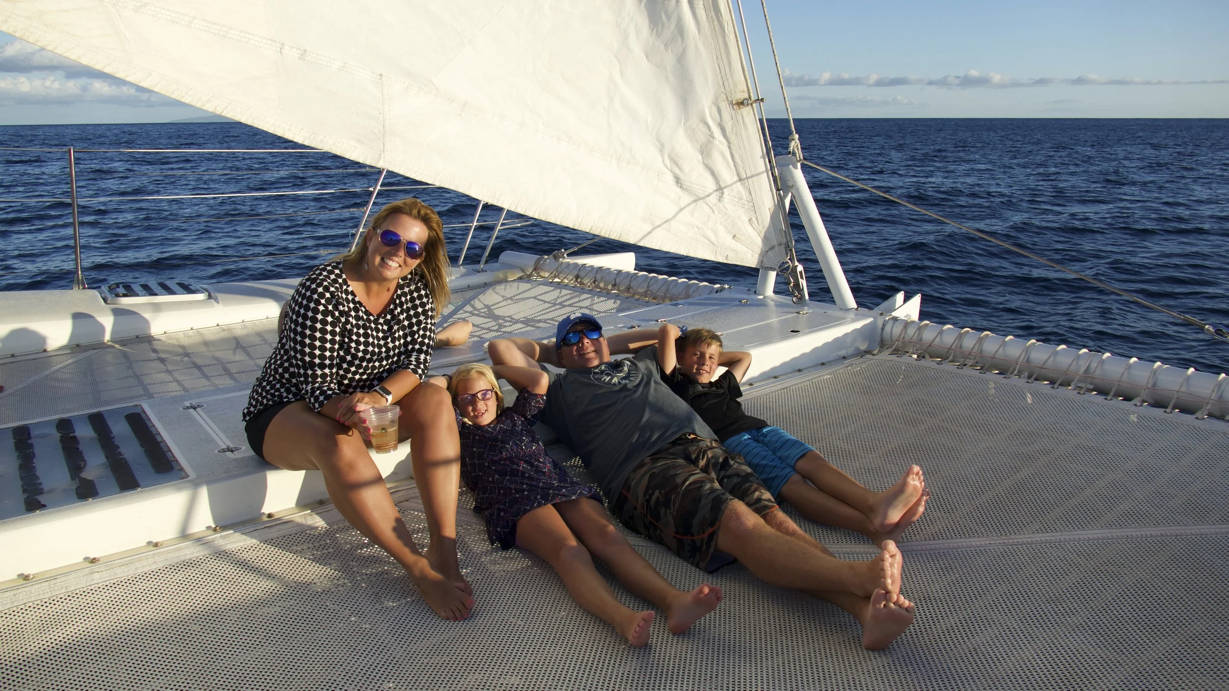 family on sunset cruise hawaii