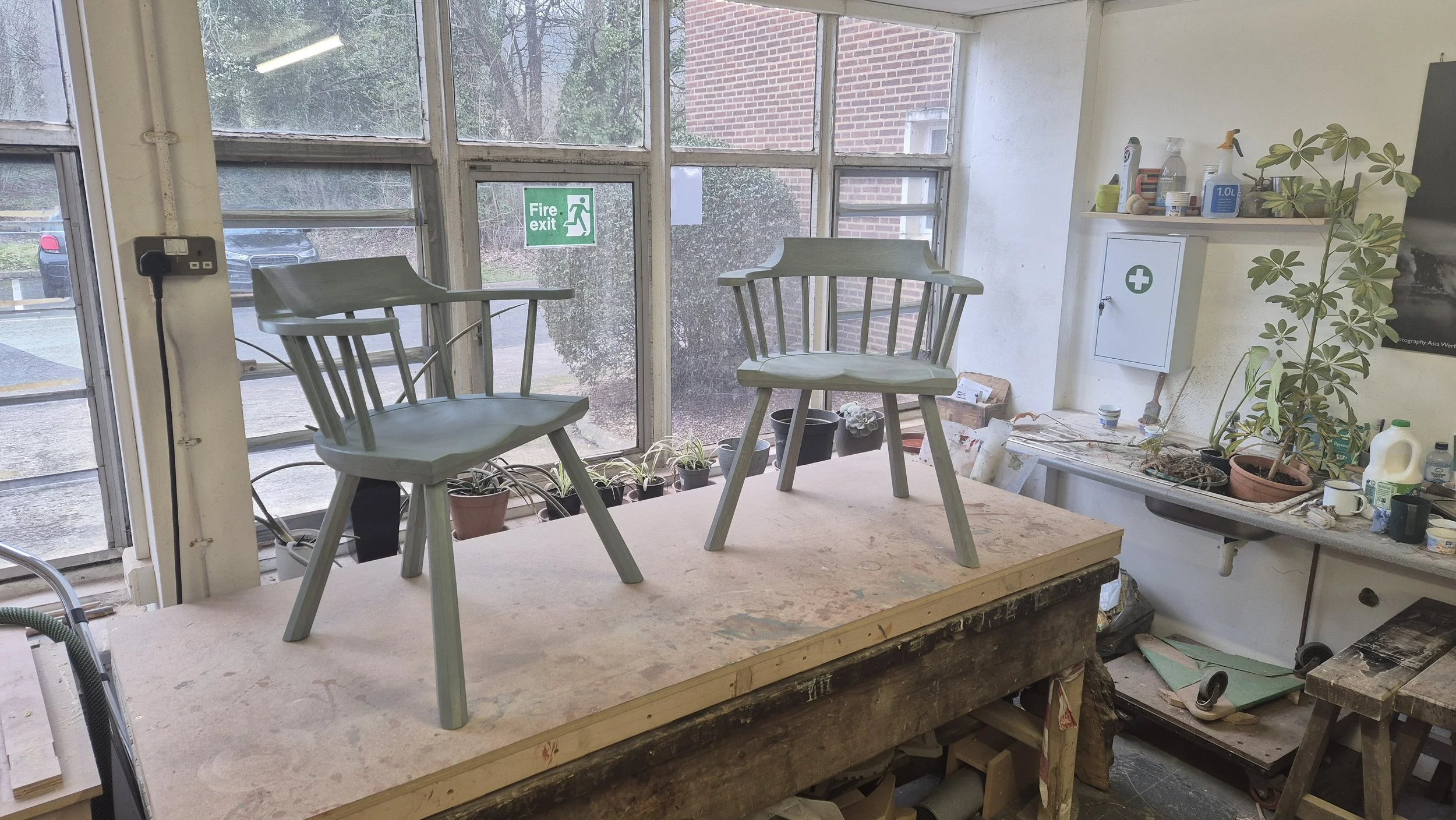Two captain’s chairs nearly complete